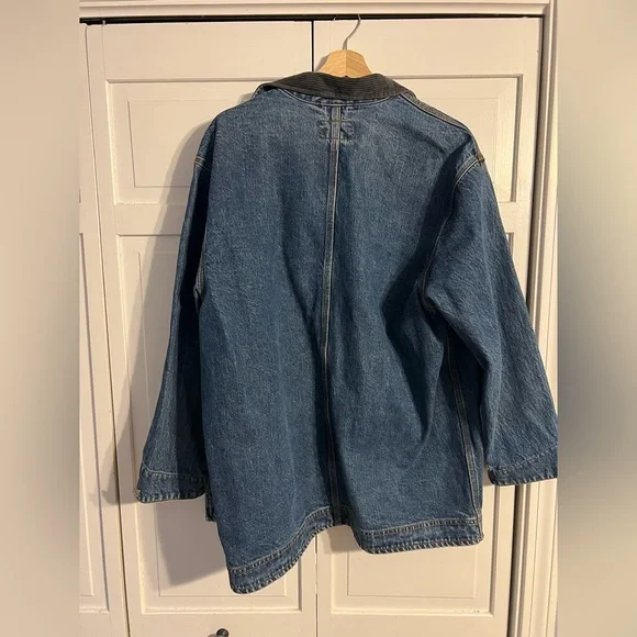 Vtg Ralph Lauren Country Denim Jacket Workwear Chore Coat Med Blue Distressed - Picture 2 of 14